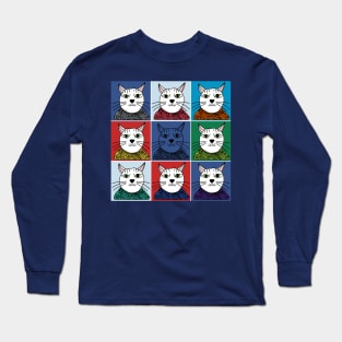 Sweater Cat Portrait Graphic Long Sleeve T-Shirt